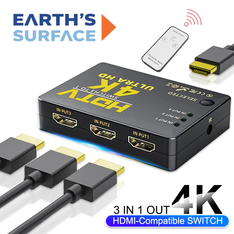 3입력 1출력 HDMI 호환 스위치 HD 4K 비디오  - Hdmi Cable 리뷰 및 가격