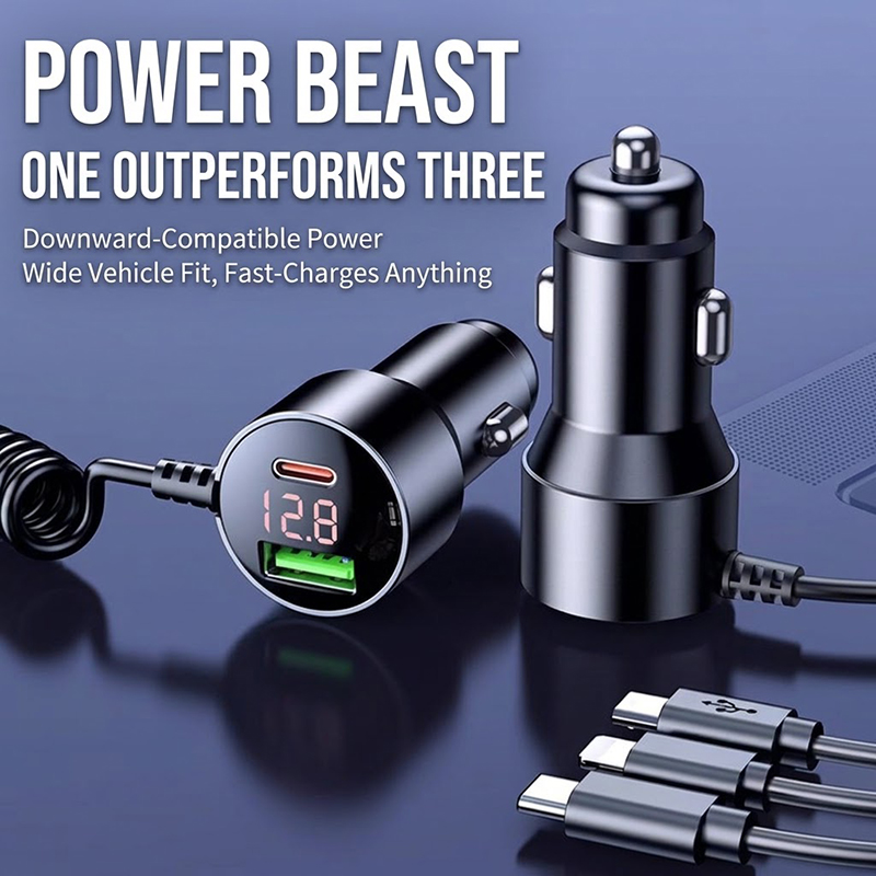 3-in-1 코일형 차량용 충전기, 자동 감김 케이블, - Laptop Charger 리뷰 및 가격