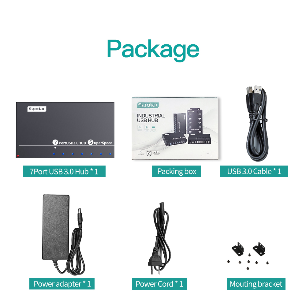 A173 7 포트 USB3.0 금속 산업용 허브 12V - Usb Hub 리뷰 및 가격